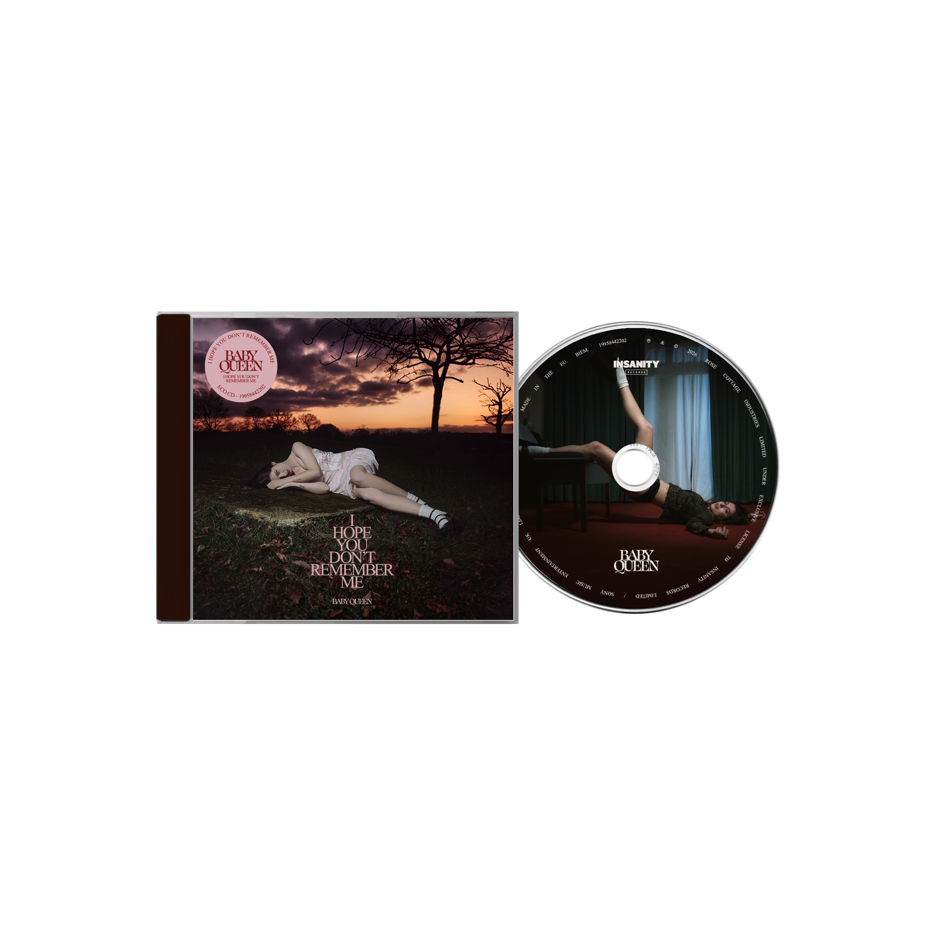 Image of Baby Queen 'I Hope You Don't Remember Me' CD cover.