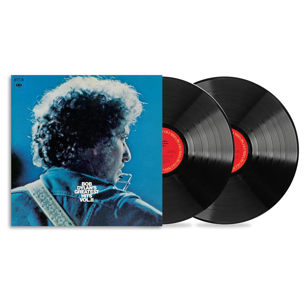 Image of Bob Dylan's Greatest Hits Vol II album with two vinyls.