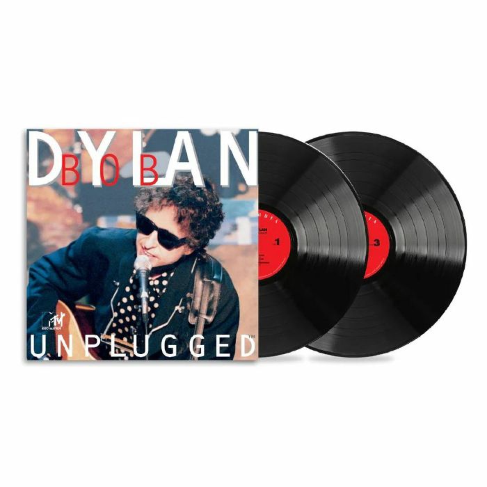 Image of Bob Dylan's MTV Unplugged album cover with two vinyls.