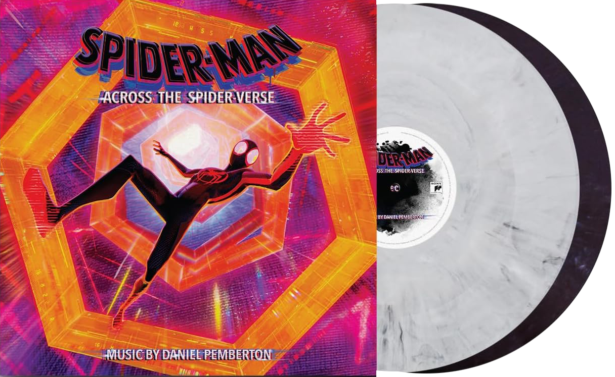 Image of Artwork for Daniel Pemberton's Spider-Man: Across the Spider-Verse (Original Score) - Highlights (White and Black 2LP)