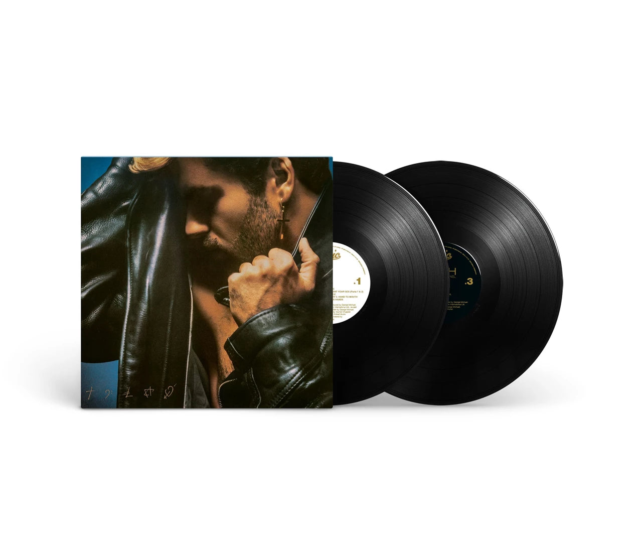 Image of Vinyl records with a cover featuring George Michael 'Faith' album artwork