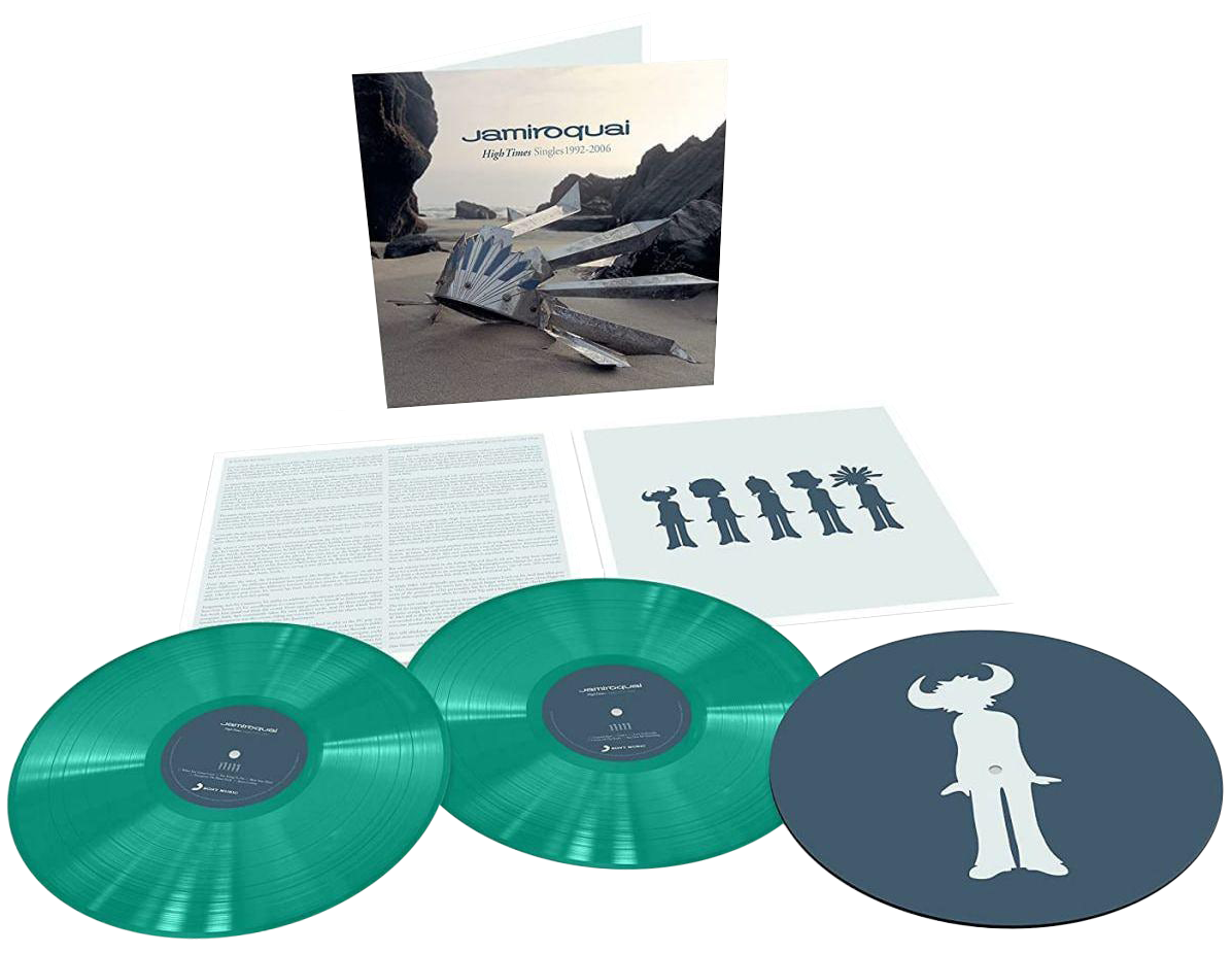 Image of Artwork for Jamiroquai's High Times: Singles 1992-2006 (Green Marbled 2LP)