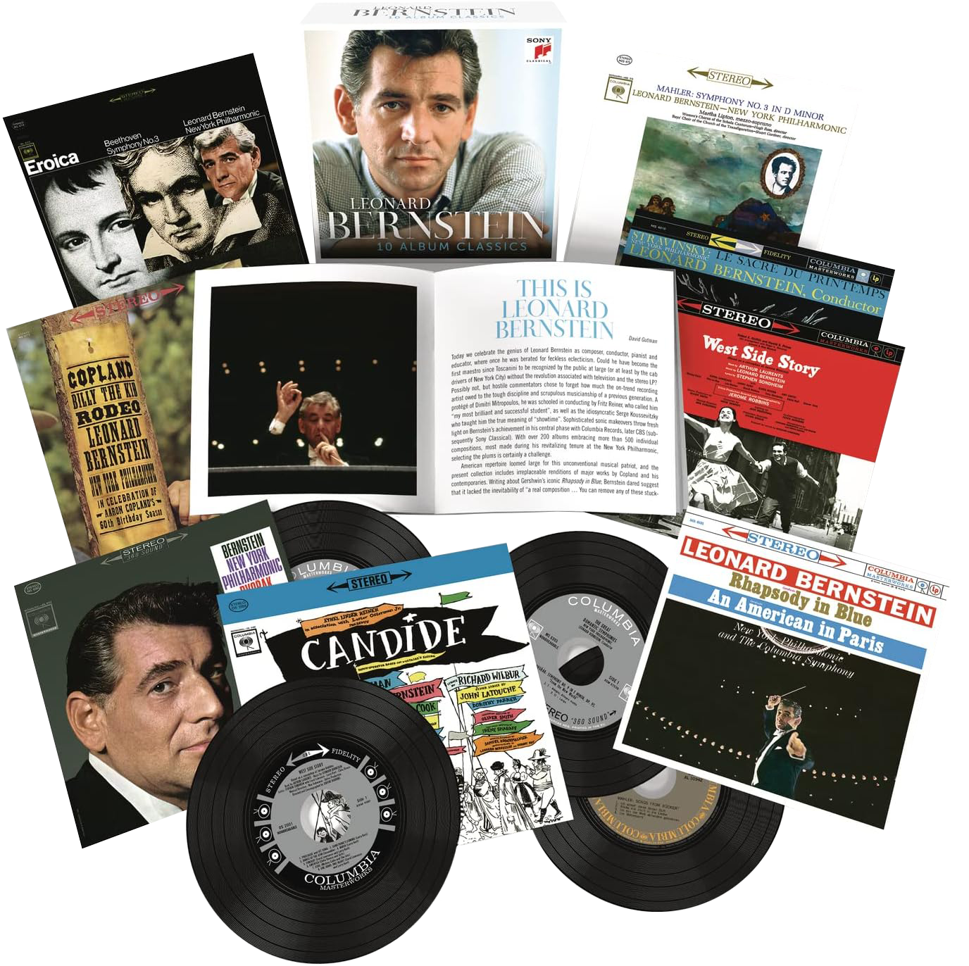 Image of Artwork for Leonard Bernstein's Leonard Bernstein - 10 Album Classics (11CD Boxset)