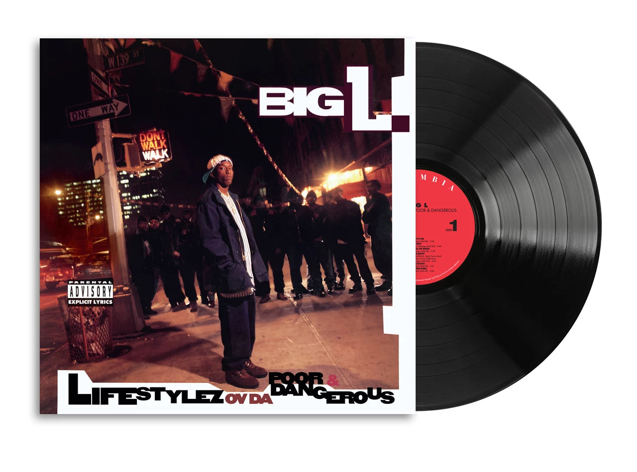 Image of Vinyl record with cover featuring a street scene and 'Big L' branding.