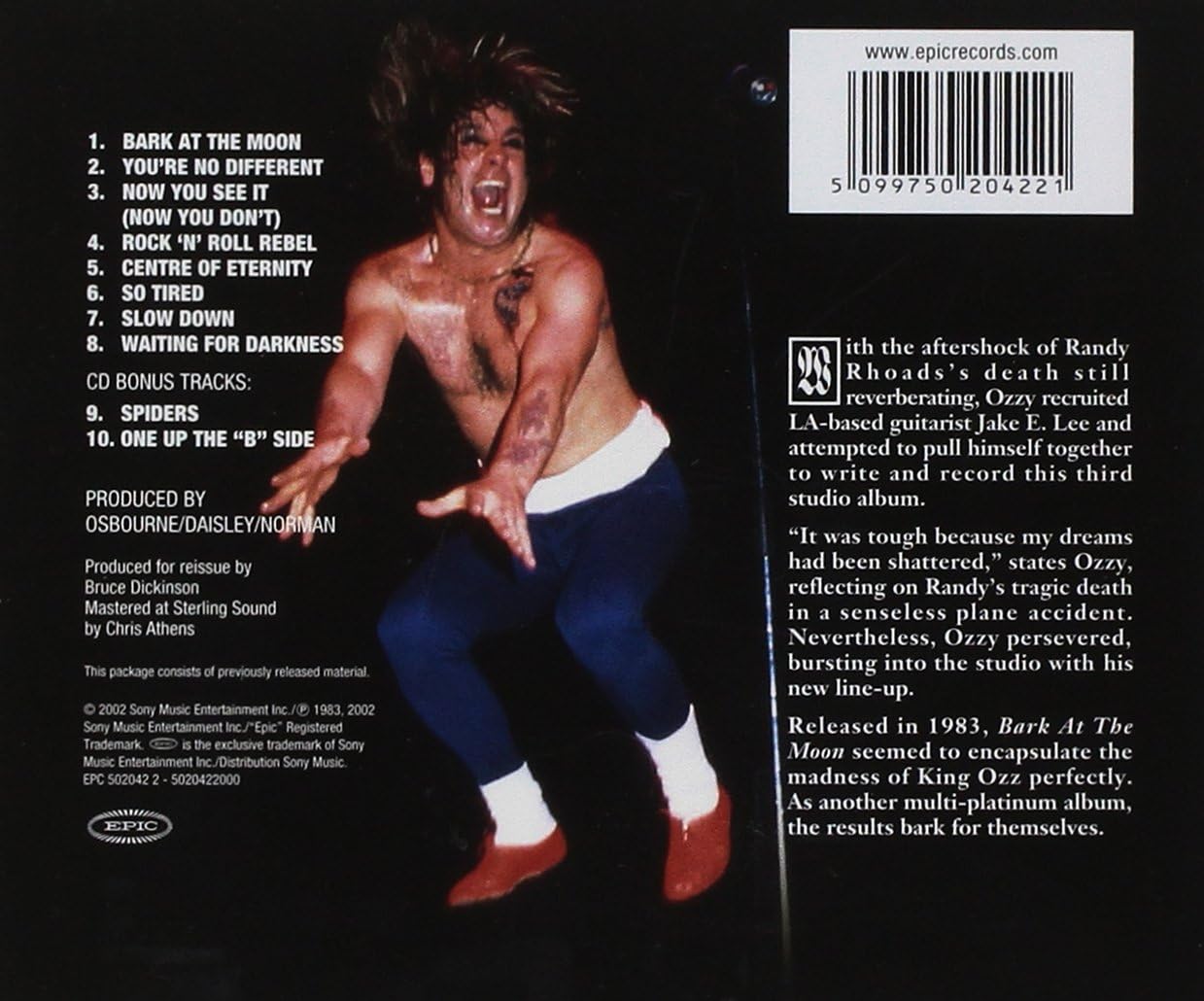 Image of Artwork for Ozzy Osbourne's Bark At the Moon (CD)