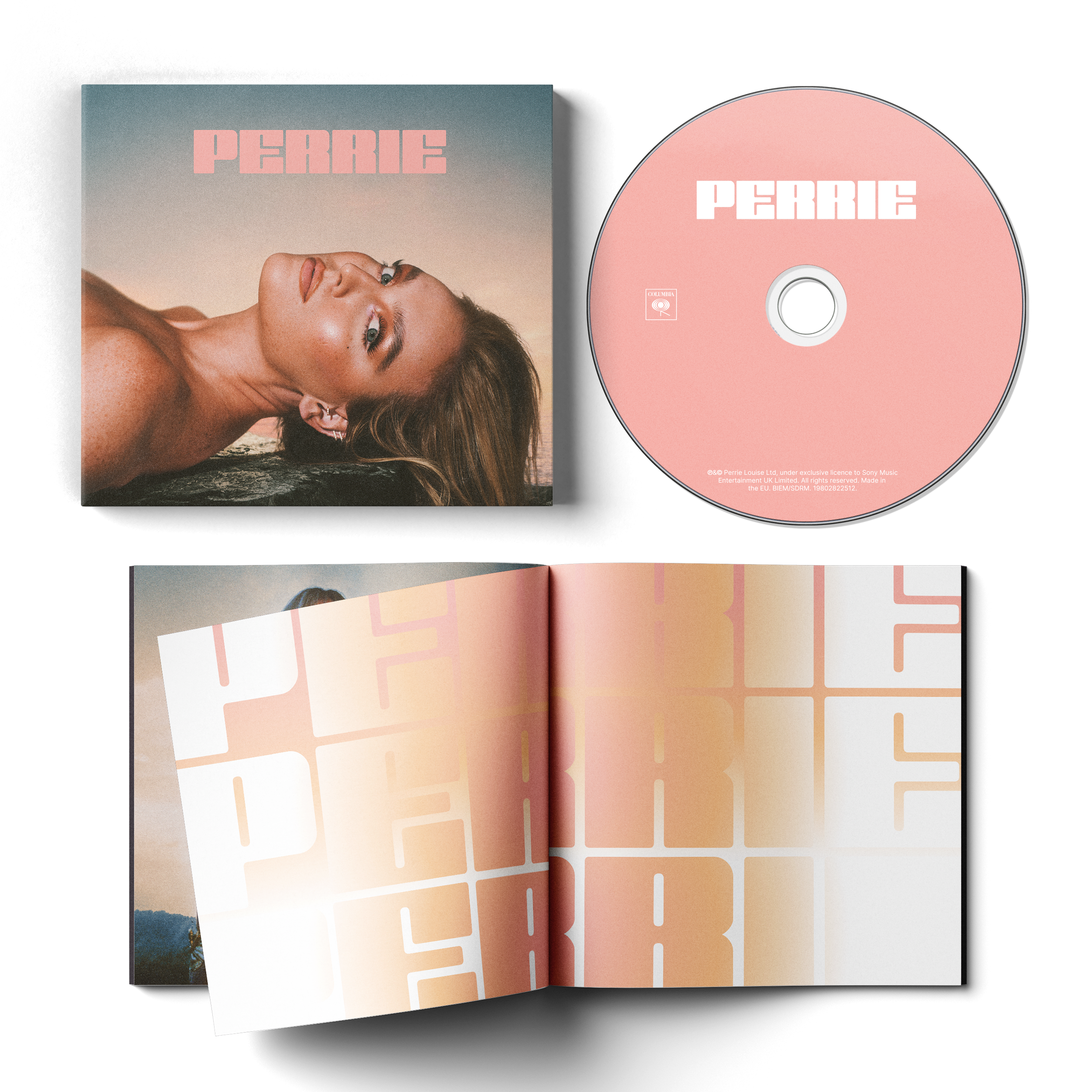 Image of Perrie CD set displaying the album cover, disc, and accompanying booklet.