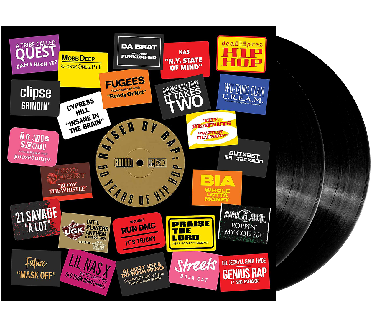 Image of Artwork for Various's Raised By Rap: 50 Years Of Hip Hop (2LP)