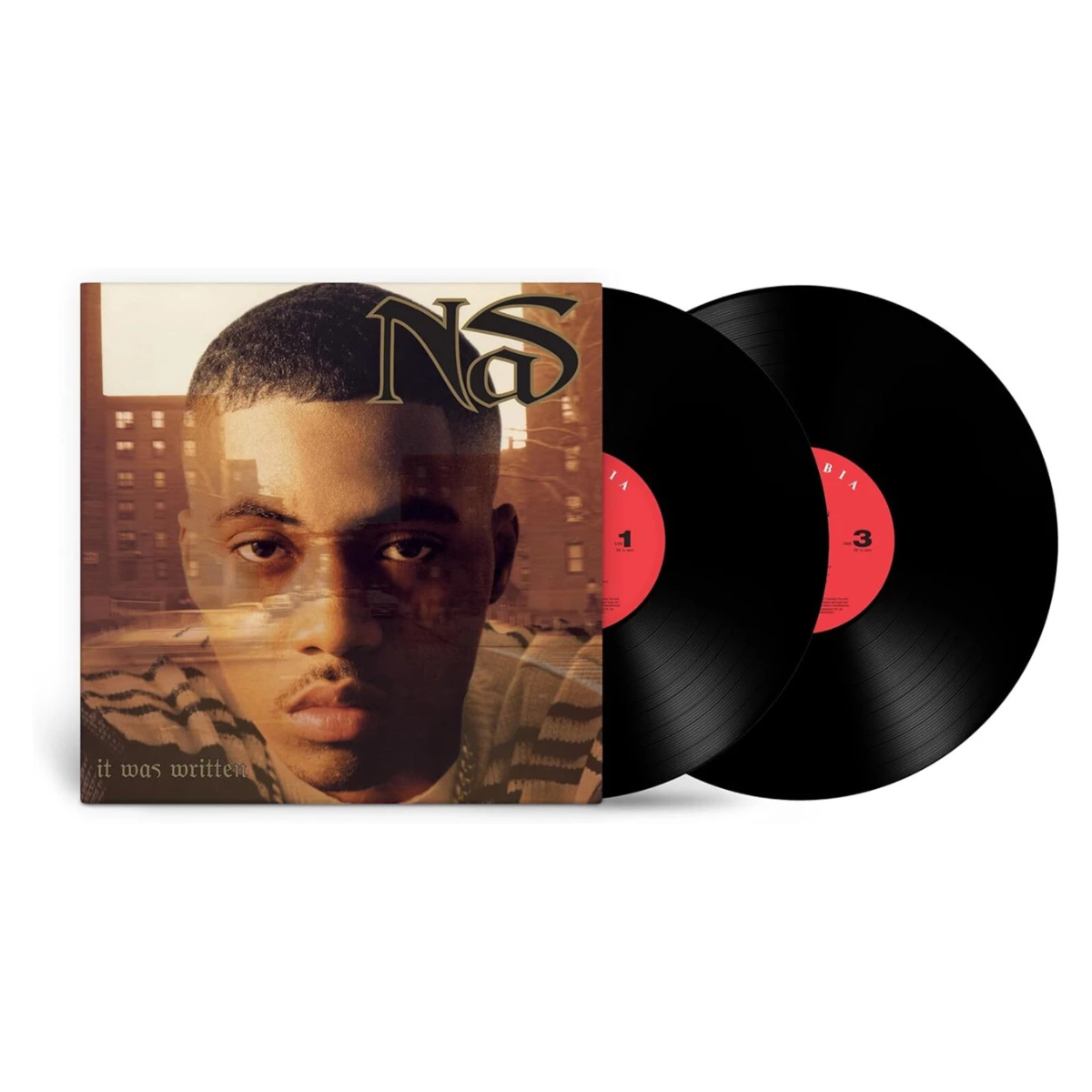 Image of Nas 'It Was Written' vinyl cover front.